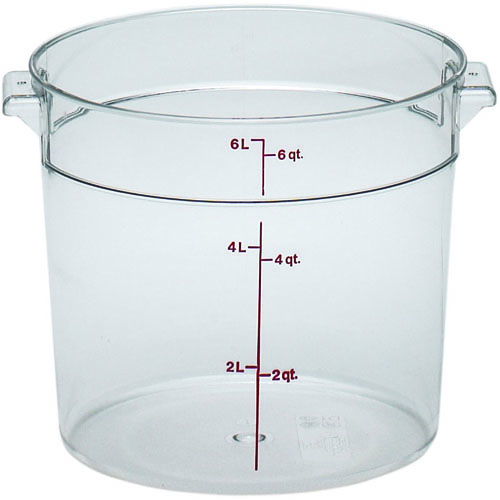 Cambro Cambro RFSCW6135 Round Storage Container Clear 6 Qt. (lid sold separately)