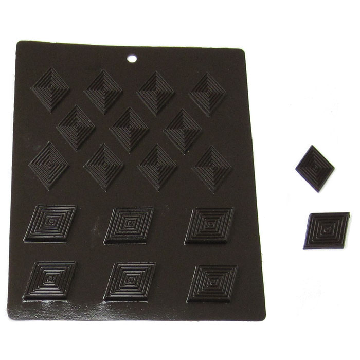 unknown Flexible Chocolate Mold: Rhombus, 2 Sizes, Total 17 Cavities