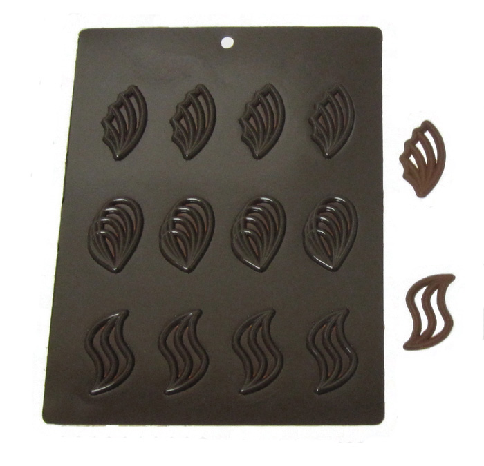 unknown Flexible Chocolate Mold: 3 Designs, 4 of Each