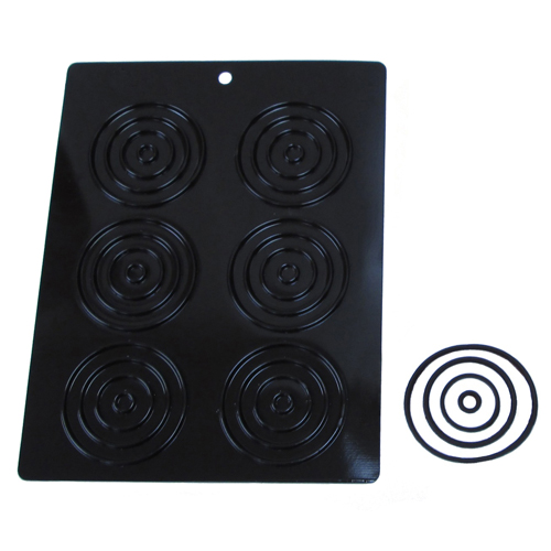 unknown Flexible Chocolate Mold: Concentric Circles, 6 Cavities