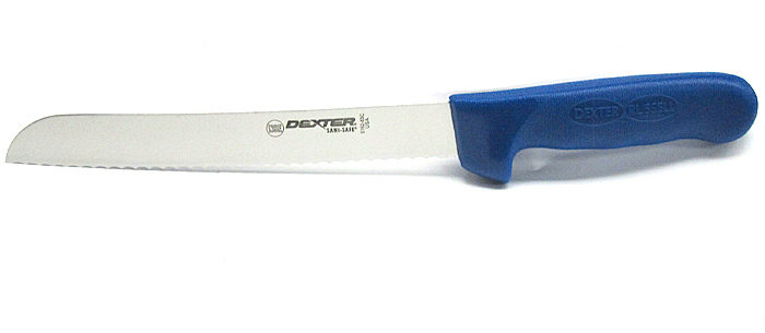 Dexter Russell 13313C 8" Scalloped Bread Knife Sani-Safe, Blue Handle