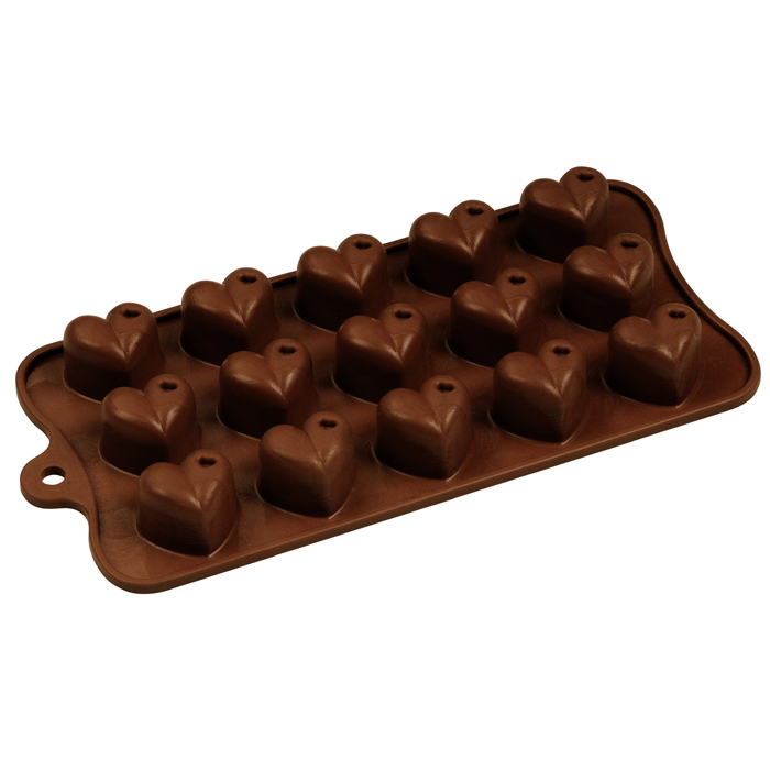 Fat Daddio's Fat Daddio's Silicone Chocolate Mold: Dimpled Heart, 15 Cavities