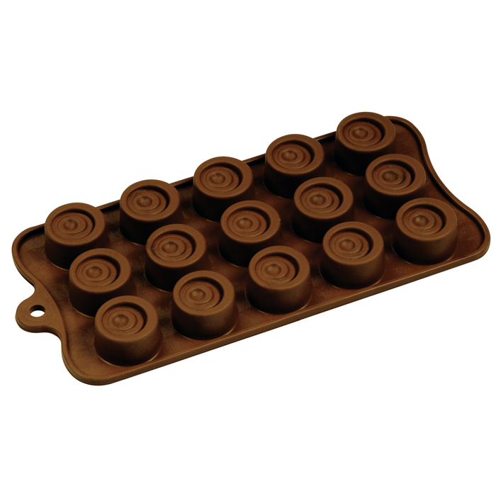 Fat Daddio's Fat Daddio's Silicone Chocolate Mold: Swirled Cylinder, 15 Cavities