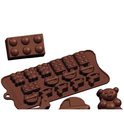 Fat Daddio's Fat Daddio's Silicone Chocolate Lego Mold: Child's Play, 15 Cavities