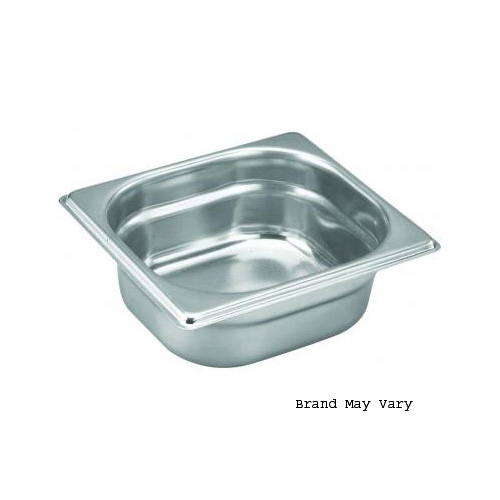 BakeDeco Steam-Table Pan, Stainless, Sixth Size (6-7/8