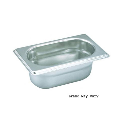BakeDeco Steam-Table Pan, Stainless, Ninth Size (6-3/4