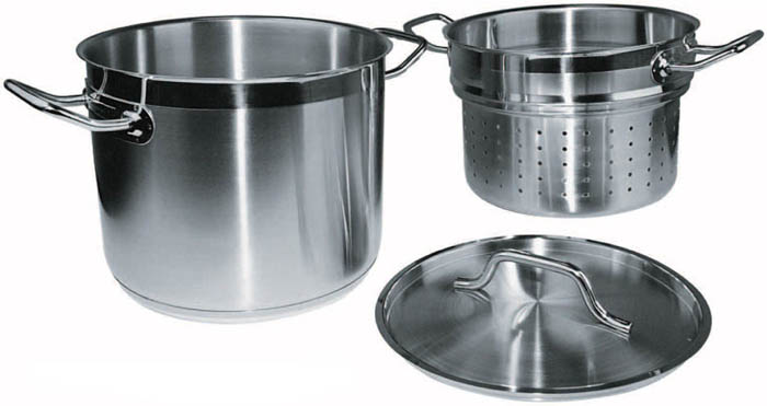 Winco Stainless Steamer/Pasta Cooker with Cover, 12 Quart