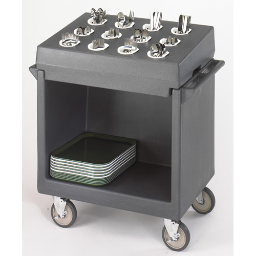 Cambro Cambro TDCR12 Tray and Dish Cart: Cart-&-Rack Combination - Granite Green