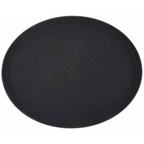 Winco TRH-2722K Easy Hold Tray, 22" x 27" Oval, Black