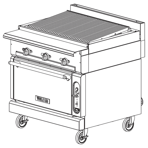 Vulcan Heavy Duty Gas Range 36″, Charbroiler – Modular Frame