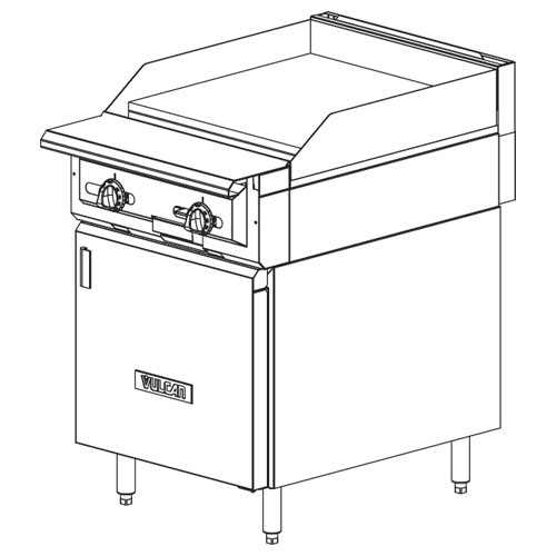 Vulcan Heavy Duty Gas Range, 24″ T-Stat Griddle – Modular Frame