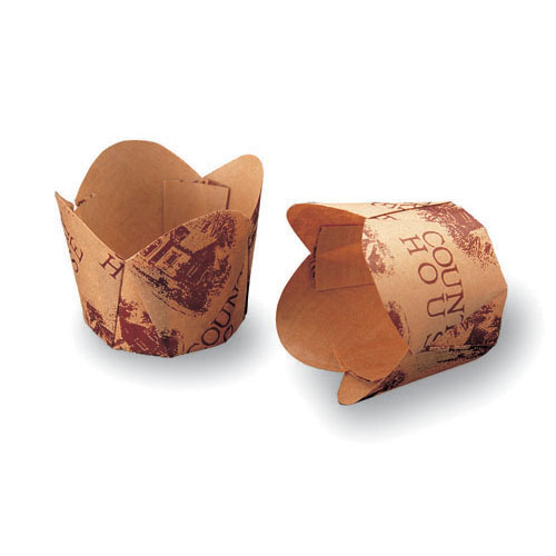 Welcome Home Brands Disposable Brown Tulip Paper Baking Cup, 2.7 Oz, 1.8" x 1.8", Case of 500