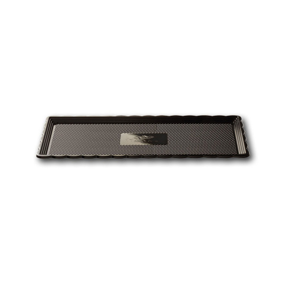  Alcas Rectangular Medoro Tray, Black, 35 x 15 cm - Case of 100
