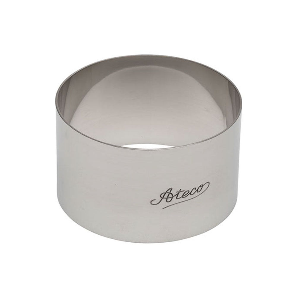 Ateco Stainless Steel Round Dessert Ring, 3" x 1.75" 