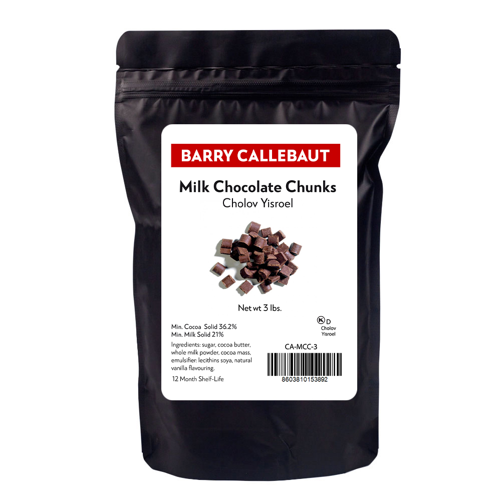 Barry Callebaut Milk Chocolate Chunks, 3 lbs. Cholov Yisroel