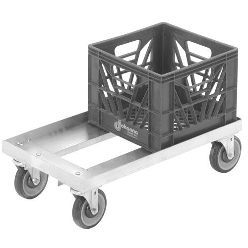 Channel MC1326 13" x 13" Milk Crate Dolly - 2 Stack Capacity