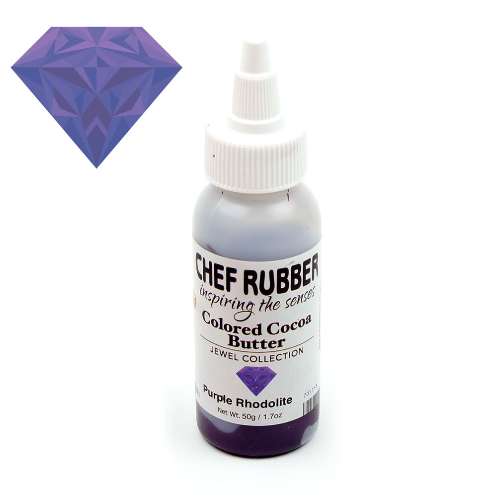 Chef Rubber Jewel Purple Rhodolite Cocoa Butter, 50g/1.7 Oz 