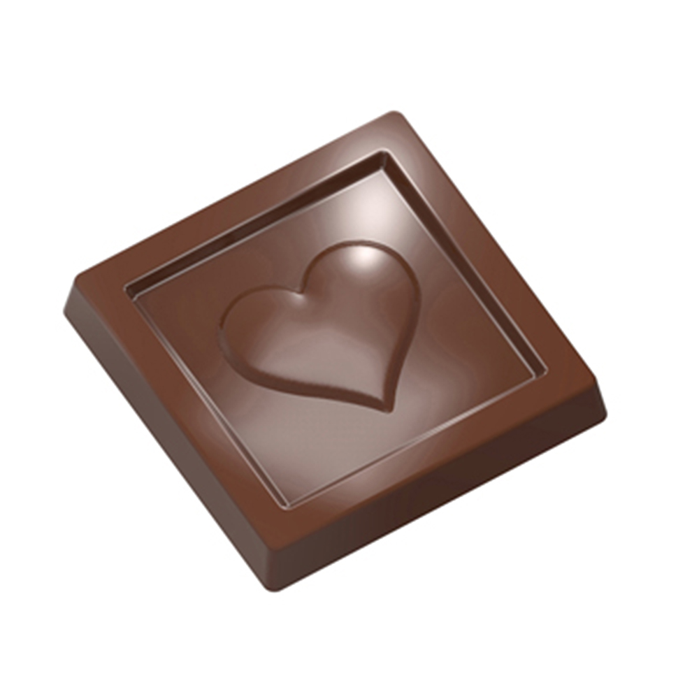 Chocolate World Clear Polycarbonate Chocolate Mold, Caraque Heart