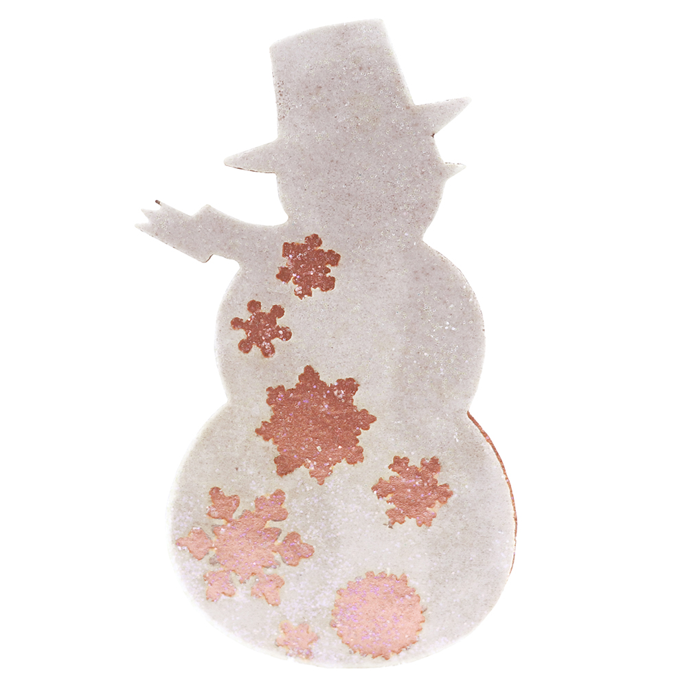 Crystal Candy Rose Gold Edible Snowmen, Pack of 7