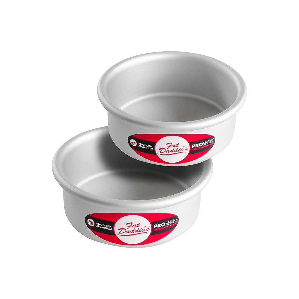 Fat Daddio's Round Aluminum Cake Pan, Set of 2 - 5" x 2" Deep