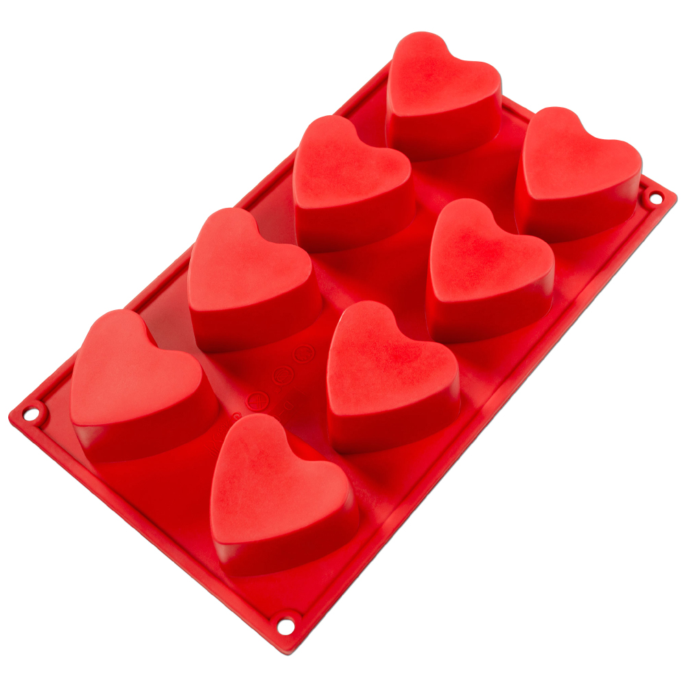 Fat Daddio's Silicone Mold, Heart, 2.75 oz., 8 Cavities