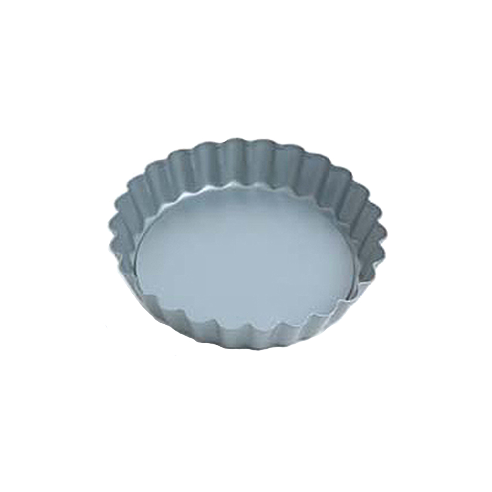 Fluted Round Quiche Pan w/Loose Removable Bottom, Non Stick, 4" Dia, 3/4" Deep