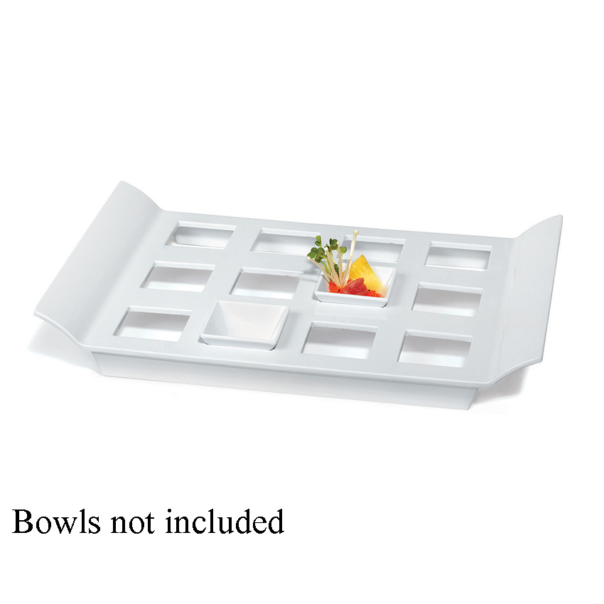 G.E.T. ML-292-W 18" x 13" White Melamine Tray with 12 Square Slots for ML-257 - Case of 2