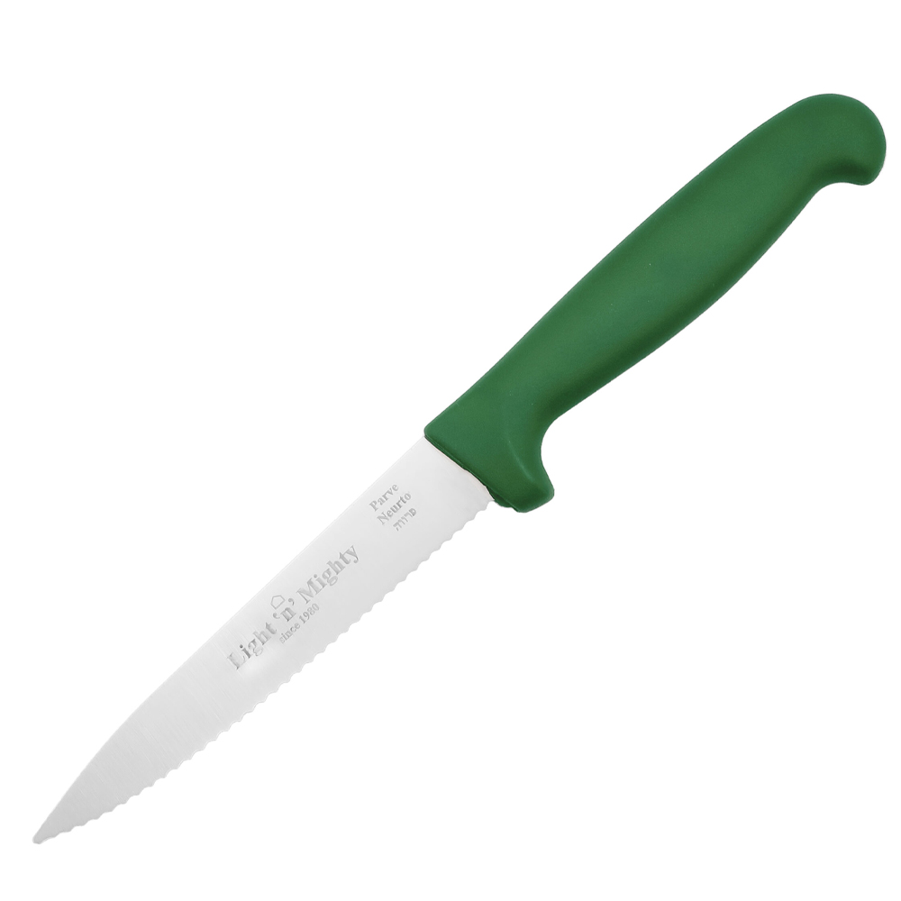 Icel Green Serrated Utility Knife, 4 1/2" Blade
