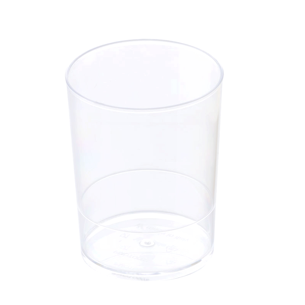 Martellato Round Dessert Cups Clear Plastic, 1.7" Dia x 2.6" H Capacity 65ml (2.2 oz) - Pack of 100