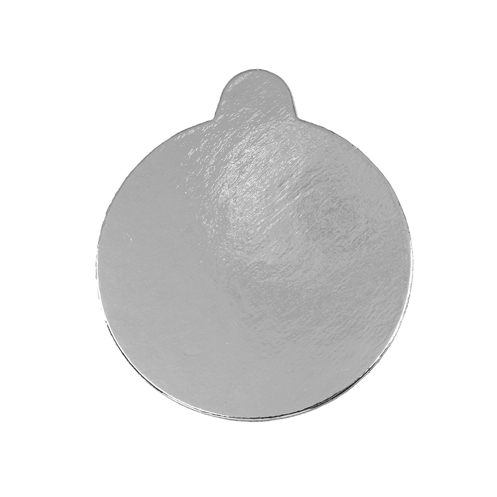 Mono-Board Silver, 3-1/4" Round with Tab - Case of 500