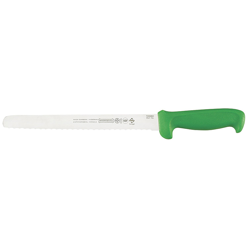 Mundial 10" Serrated Slicer, Green Handle