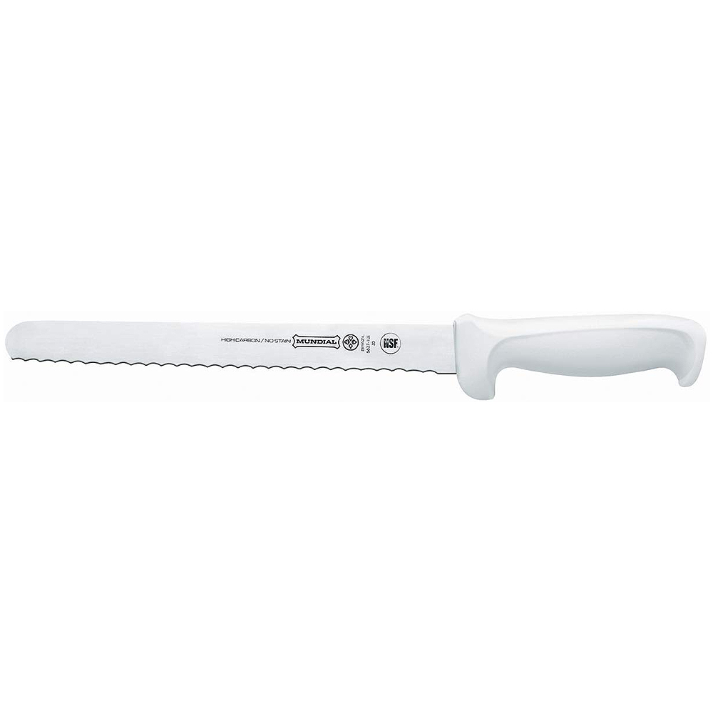 Mundial White 10" Slicer, Serrated 