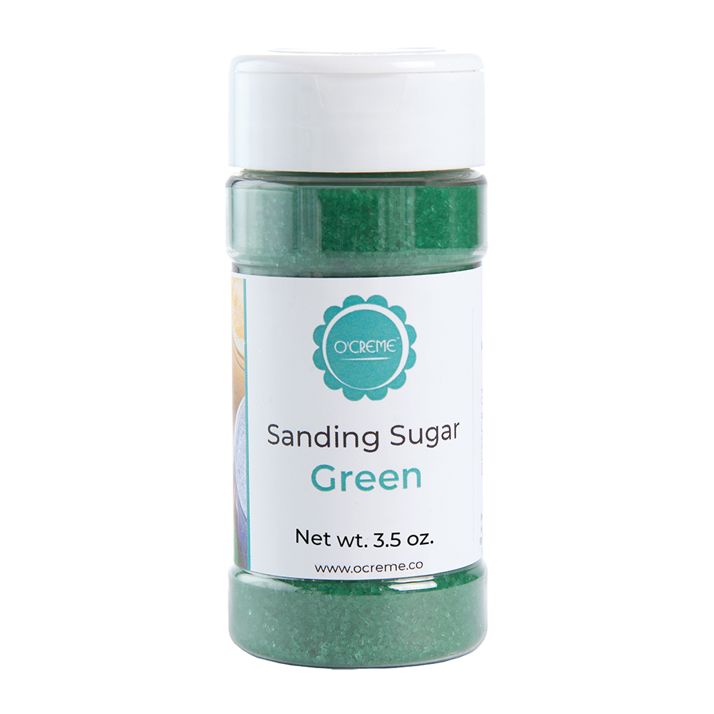 O'Creme Green Sanding Sugar, 3.5 oz.