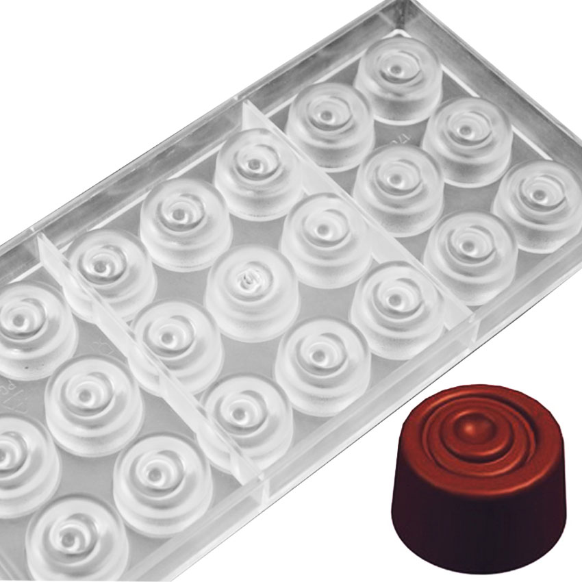 O'Creme Polycarbonate Chocolate Mold Ripple, 21 Cavities