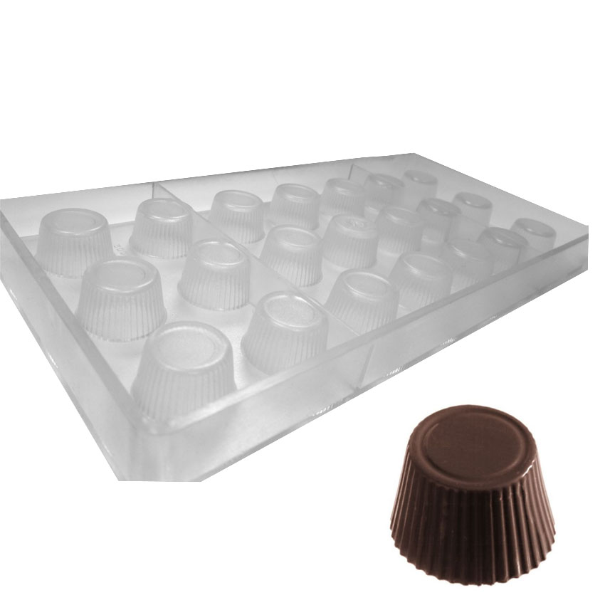 O'Creme Polycarbonate Chocolate Mold Round, 21 Cavities