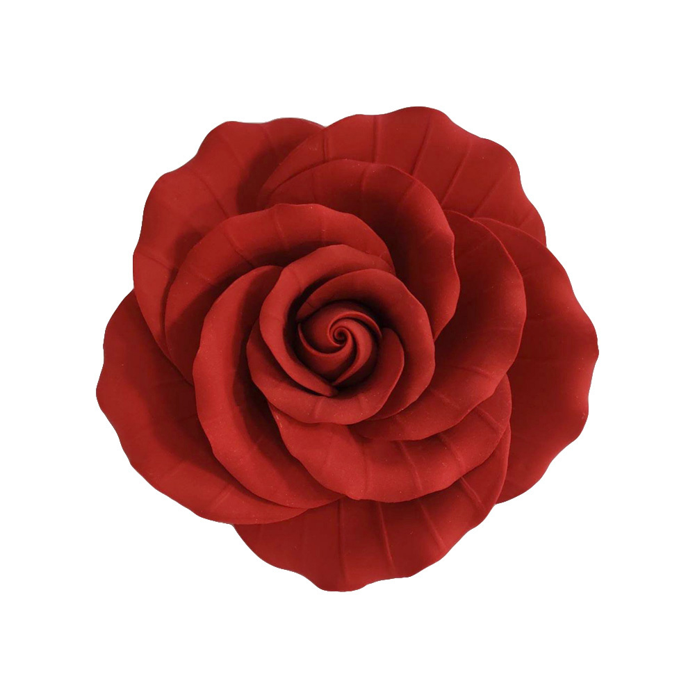 O'Creme Red Garden Rose Gumpaste Flowers, 3" - Set of 3