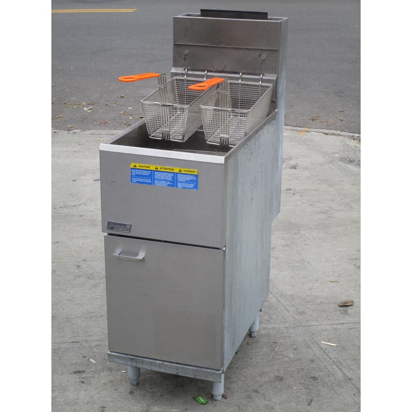Pitco 35C Natural Gas Fryer Stainless Steel Floor Fryer, Good Condition
