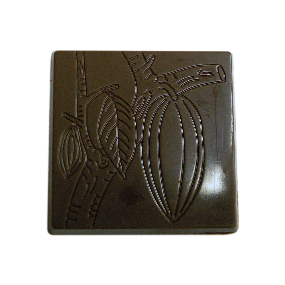 Polycarbonate Chocolate Mold Cocoa-Pod Square 37x37mm x 3mm High, 24 Cavities