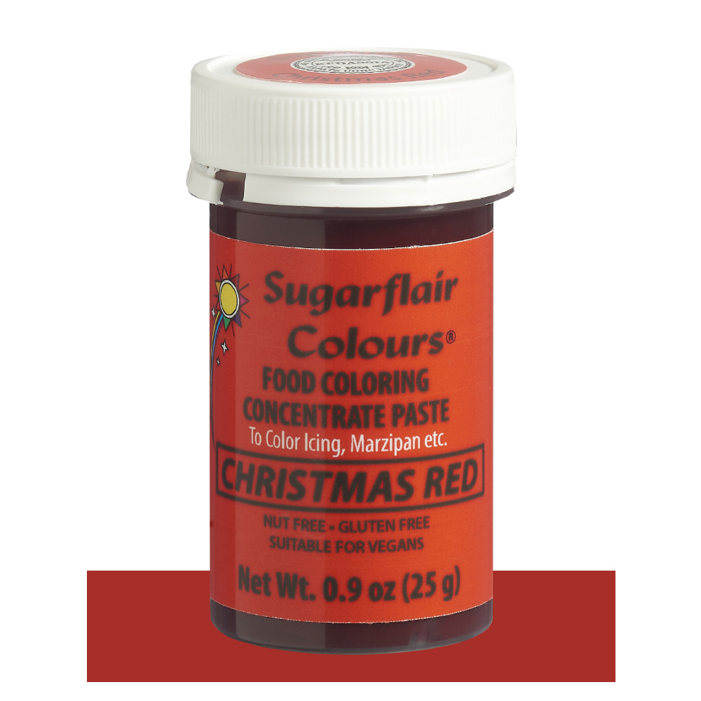 SugarFlair Christmas Red Concentrated Gel Paste Color, 25 gr.