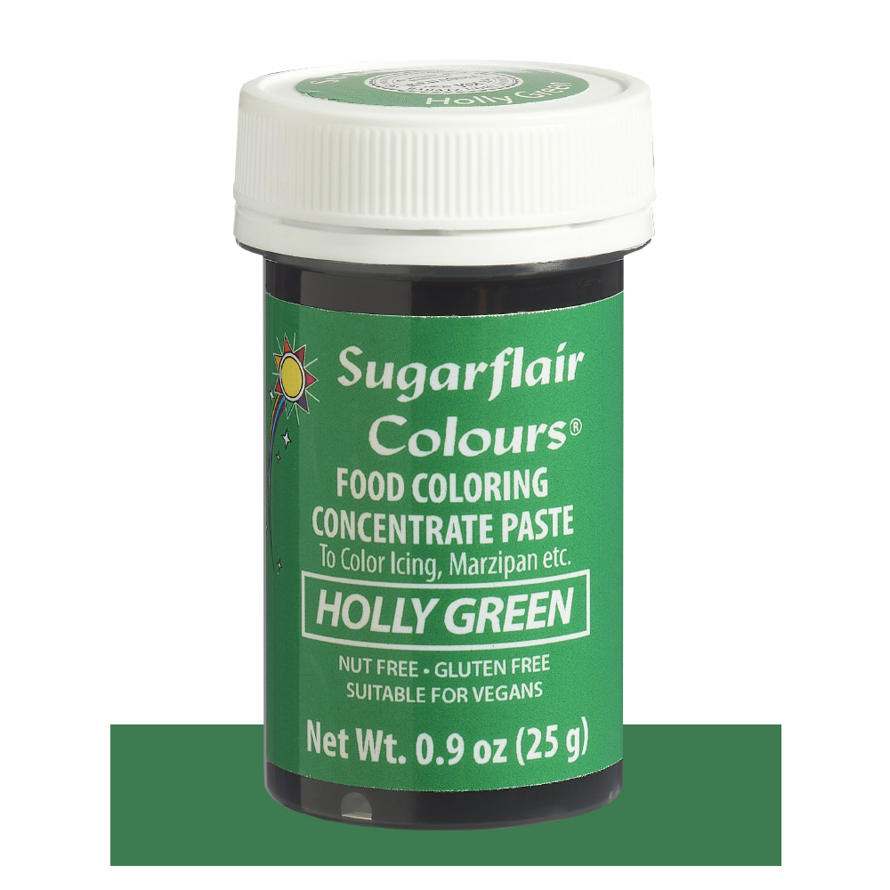 SugarFlair Holly Green Concentrated Gel Paste Color, 25 gr.