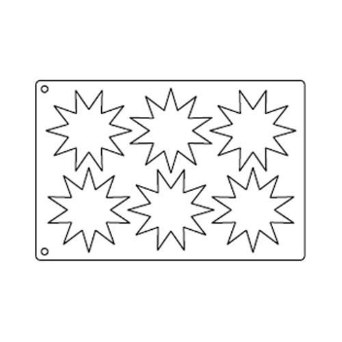 Tuile Template, 10 Point Star, 4-3/4" Across; Overall Sheet 10.5" x 15.5"