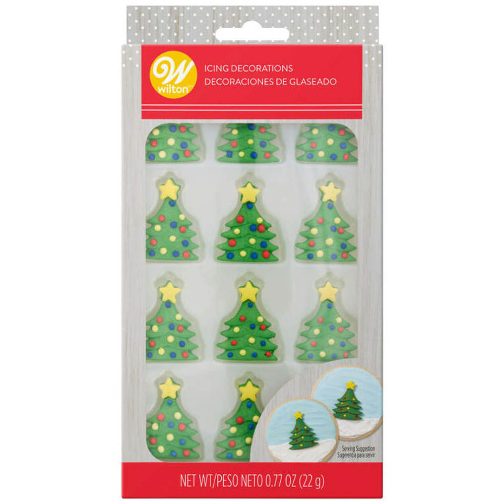 Wilton Christmas Tree Royal Icing Decorations, Pack of 12