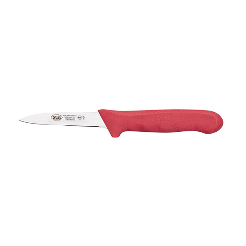 Winco Paring Knife, 3-1/4" Blade, Red Handle, 2-pc. Set