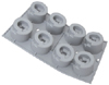 de Buyer Elastomoule "Double Snail" Cylinder, 6cm Dia x 4-1/2cm High, 8 Cavities
