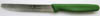 Icel Steak Knife, 4-1/4" Wavy-Edge Blade, Green Plastic Handle