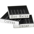 Cal-Mil Engraved Drip Tray, 4" x 4" Square Silver Trim, Pack of 12