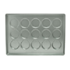 Hamburger Bun/Muffin Top/Cookie Pan, 15 Cavites 4-1/8" Top Inner Diameter (3-3/4" Bottom Outside); 1/2" Deep