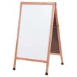Aarco A-Frame White Sidewalk Marker Board w/Wood Frame, 24"W x 42"H - A-5