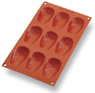 Silicone Bakeware Lg. Madeleines 2.7" x 1.5 x .7" deep. 9 molds per sheet