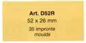 Chocolate Rubber Chablon, 52x26 mm. Overall sheet: 13.5"x11". 35 Rectangles on Sheet